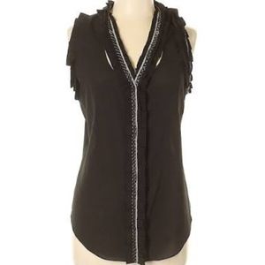 robbi & nikki Black Sleeveless Blouse with Detail
